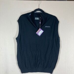 G-MAC by Kartel Shadow Creek Merino Wool Golf Sweater Vest XXL Black Grandpacore